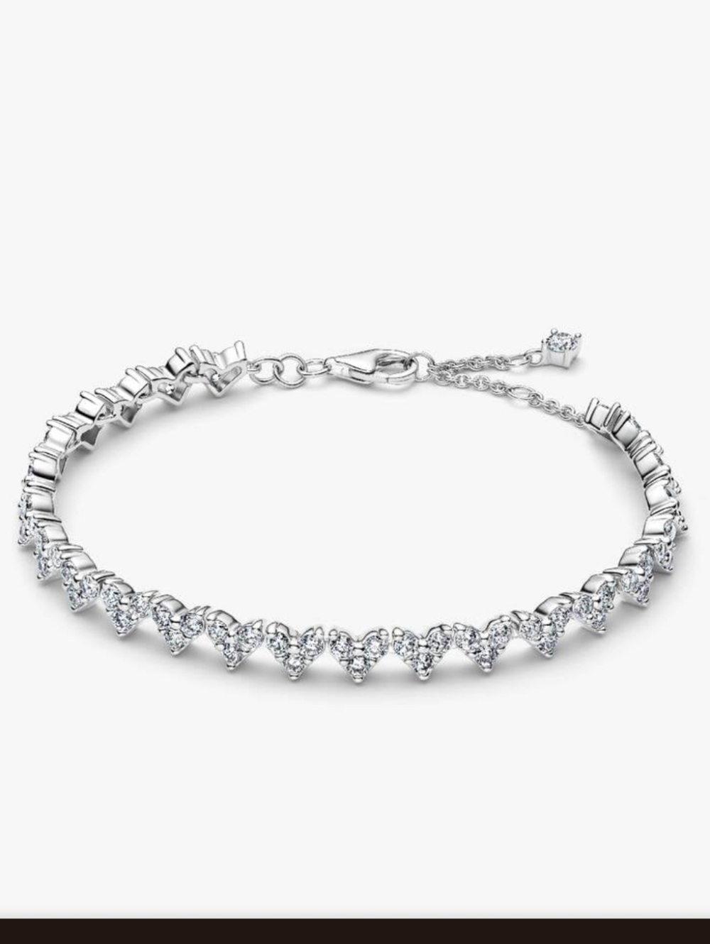Authentic Pandora Triple Stone Heart Bracelet